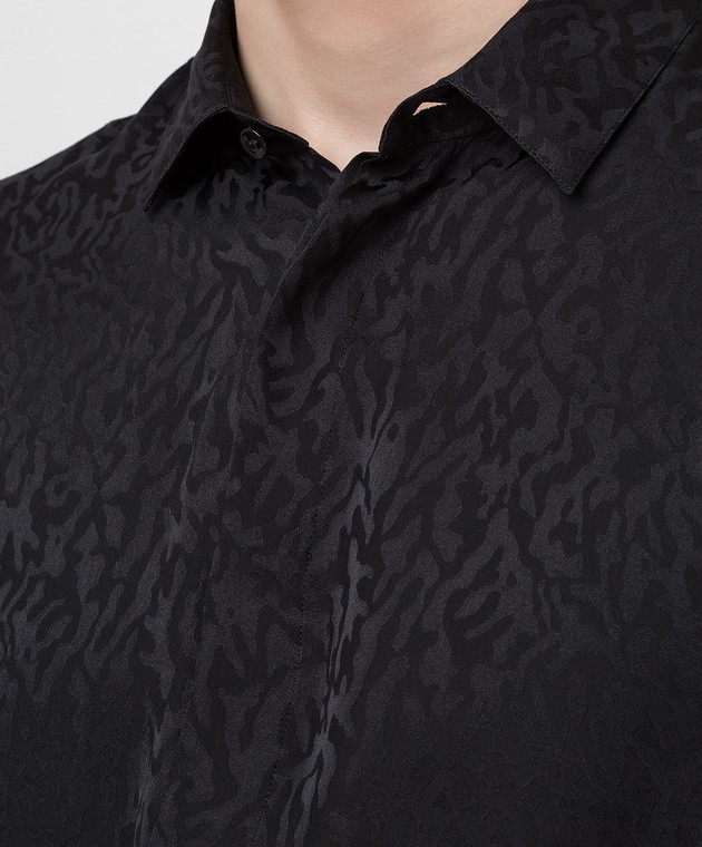 Saint Laurent Черная рубашка из шелка 564172Y2B19 изображение 5