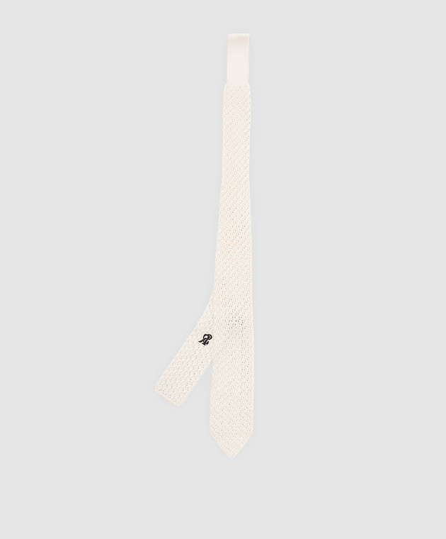 Stefano Ricci Детский светло-бежевый шелковый галстук YCRM1600SETA изображение 2