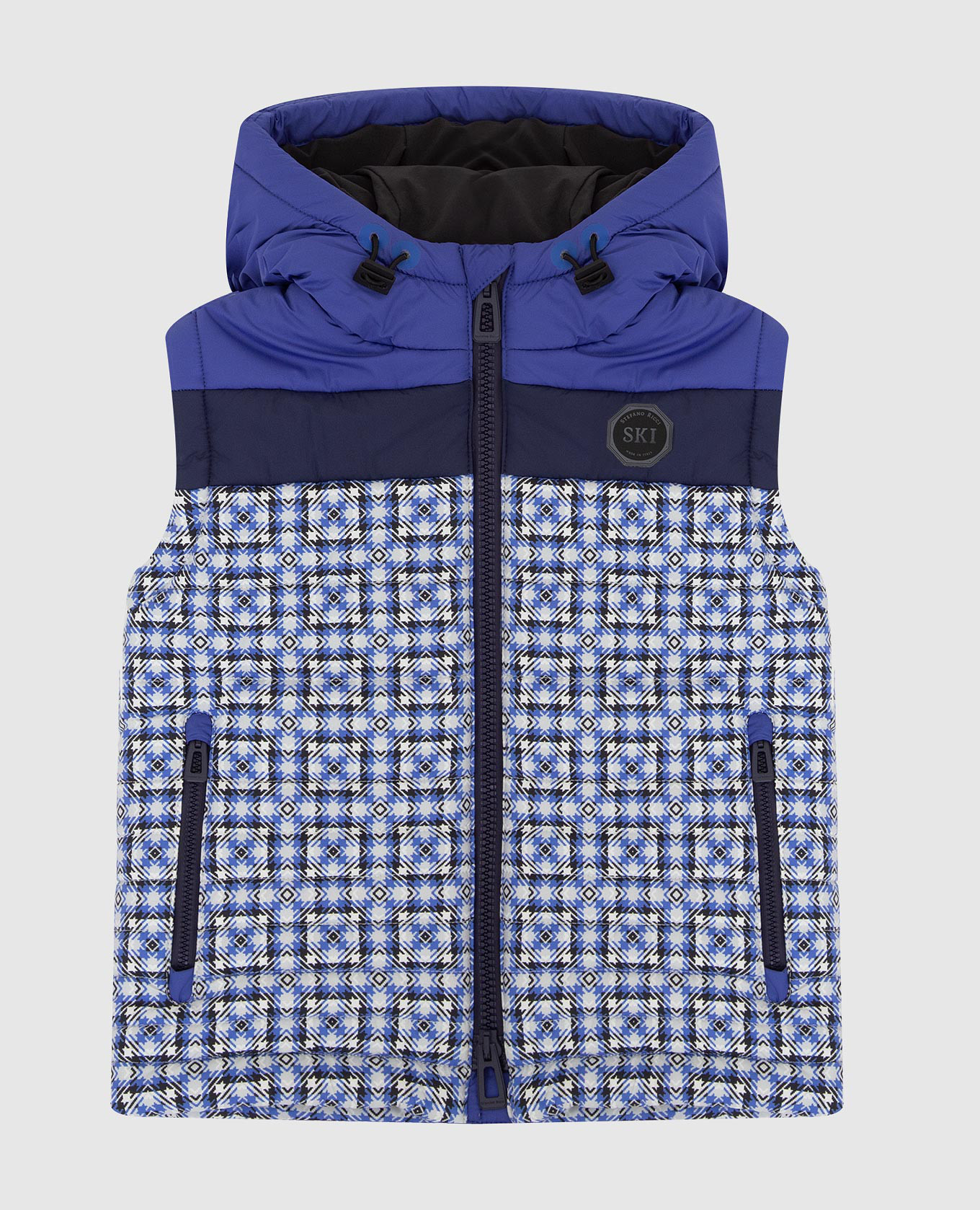 Children's blue vest in a pattern
