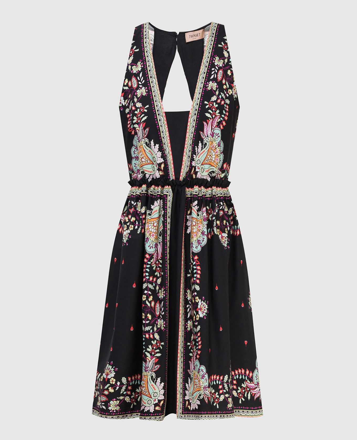 

Платье с цветочным принтом Twin Set, Черный, Платья Миди