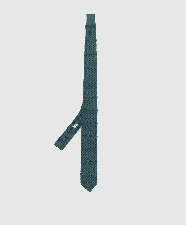 Stefano Ricci Дитячий бірюзовий шовковий галстук в візерунок YCRM2600SETA зображення 2