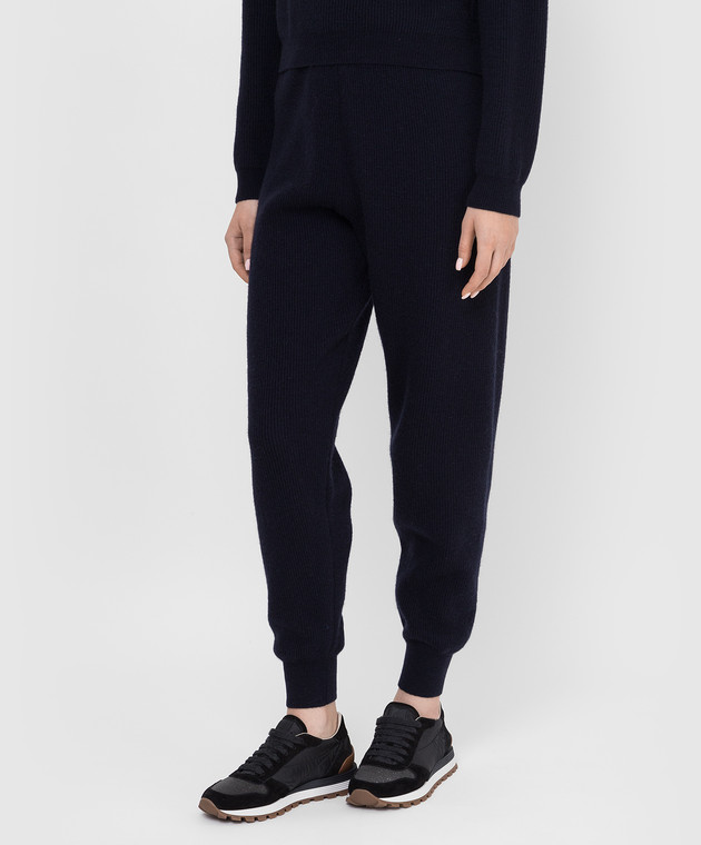Max & Co Темно-синие джоггеры Scappato из шерсти SCAPPATO изображение 3