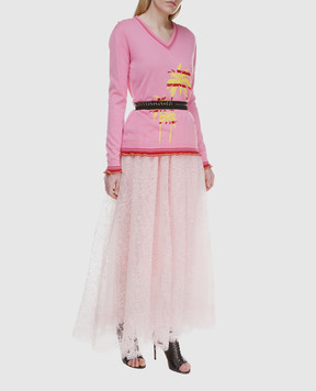 Ermanno Scervino Розовый пуловер D325M398PWD