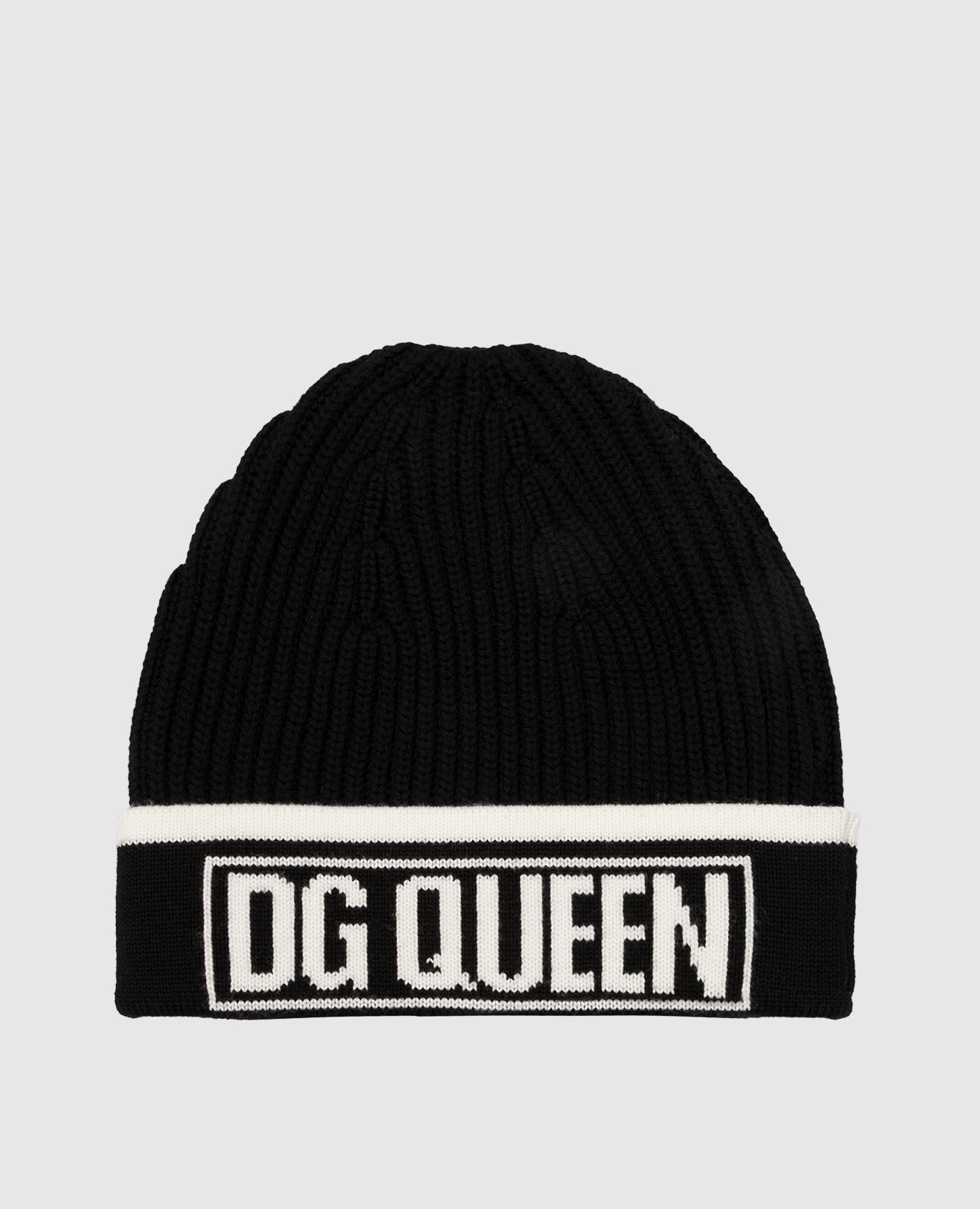 

Шапка из шерсти с узором, Черный, Шапки