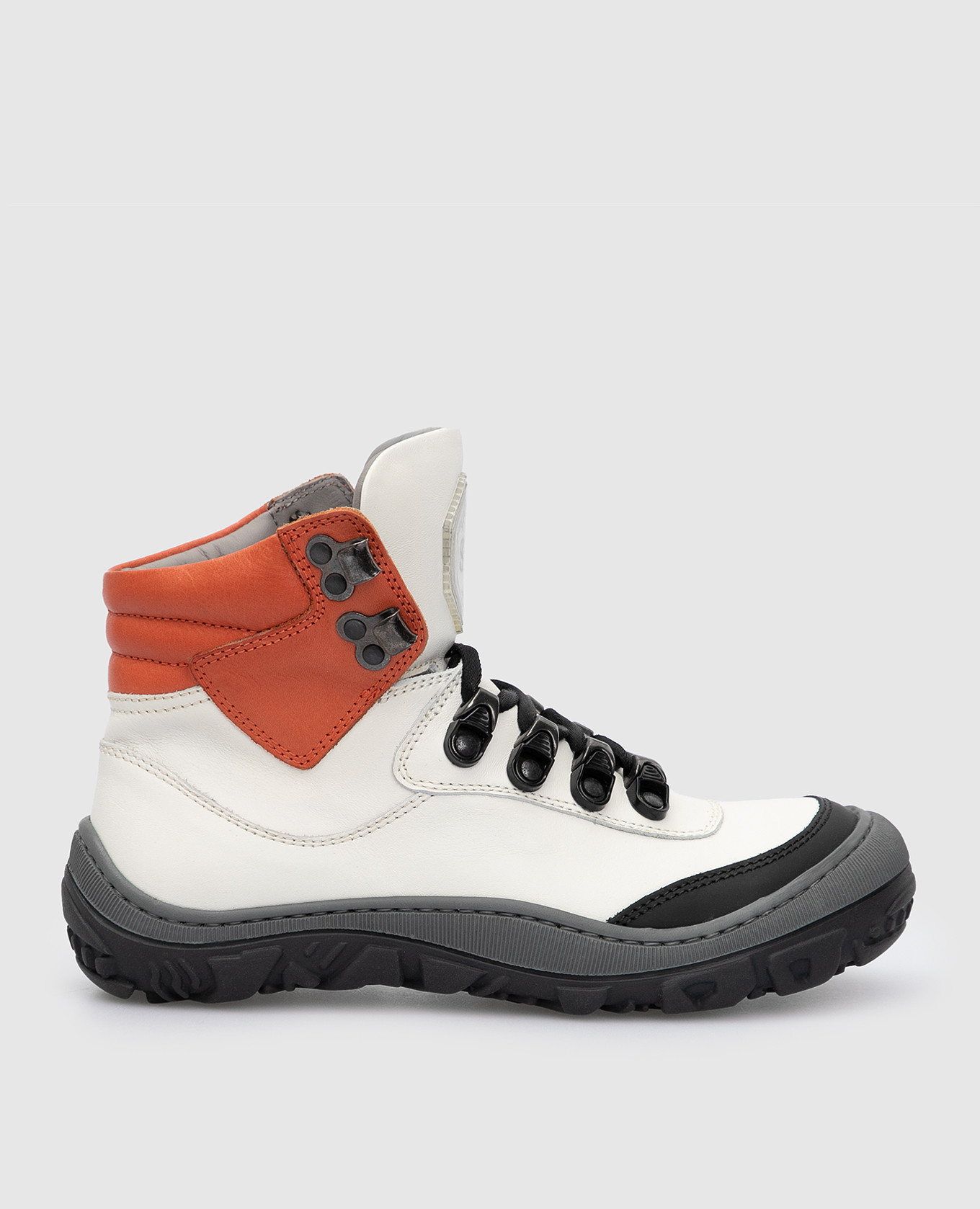 Children's white leather boots