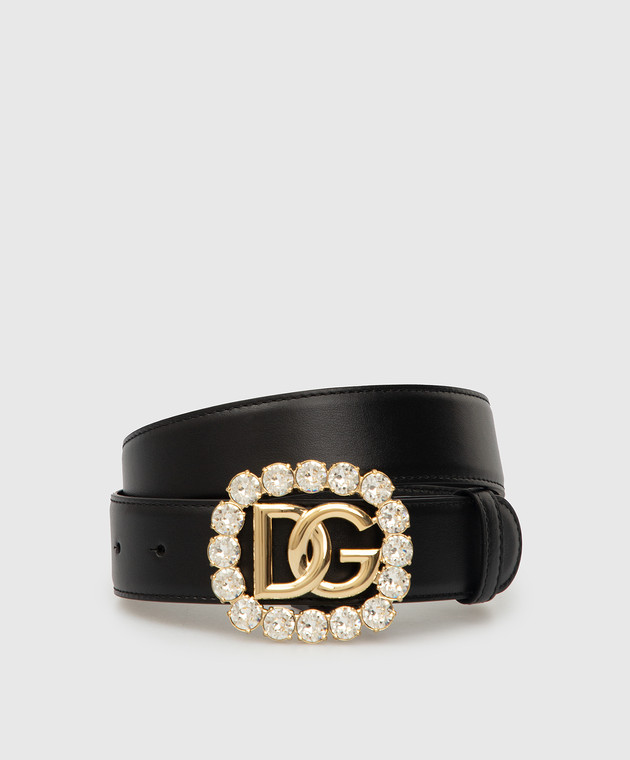 Dolce&Gabbana Кожаный ремень с эмблемой DG и кристаллами BE1481AQ626