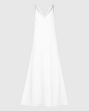 Brunello Cucinelli Платье из шелка с V-образным вырезом MF940ADR42