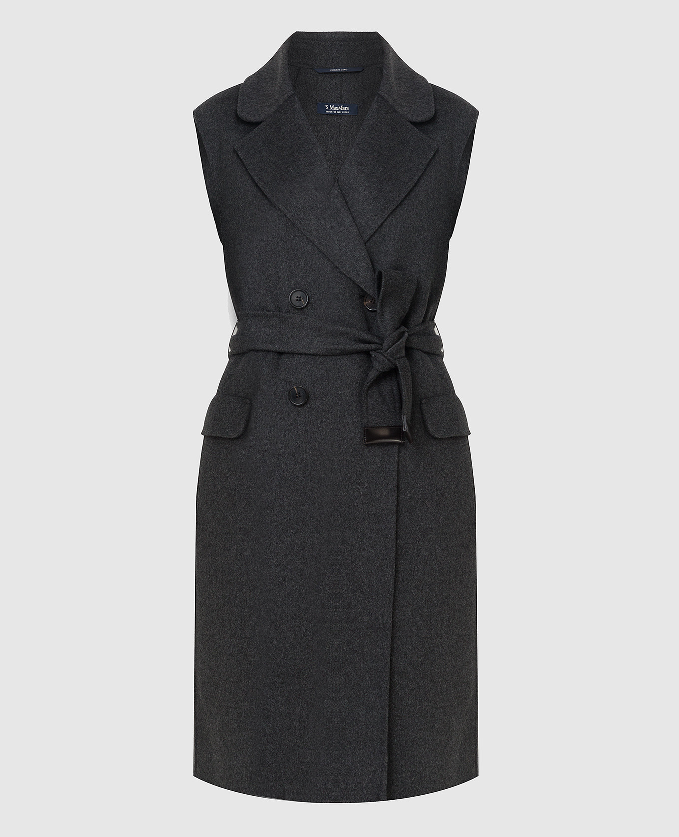

Двубортный жилет Cecile из шерсти Max Mara, Тёмно-серый, Жилеты