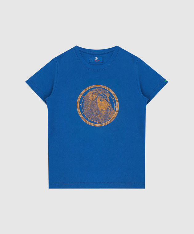 Stefano Ricci Детская синяя футболка с вышивкой YNH9200550803