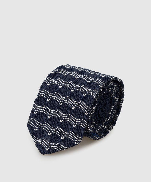 Stefano Ricci Children's dark blue patterned silk tie YCRMTSR8162
