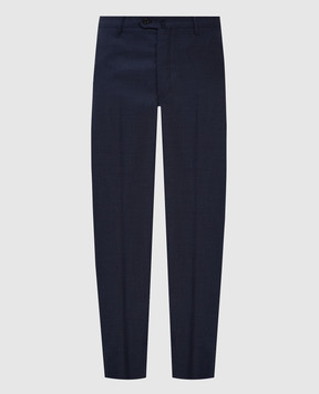 Loro Piana Темно-синие брюки из шерсти F1FAI4976