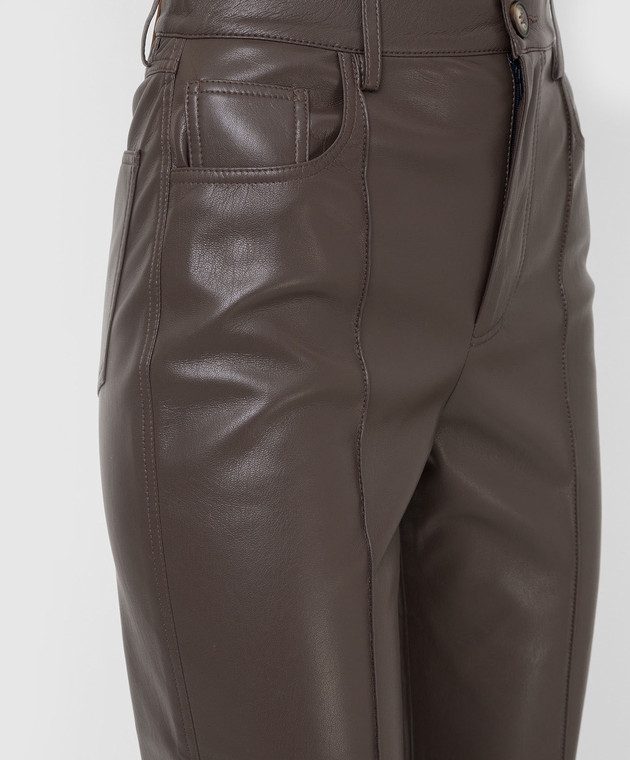 Nanushka Темно-коричневые брюки Zoey NW21FWPA01676 изображение 5