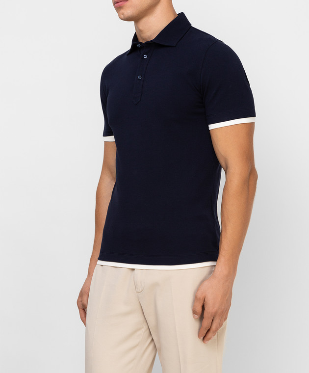 Brunello Cucinelli Темно-синее поло M0T633966 изображение 3