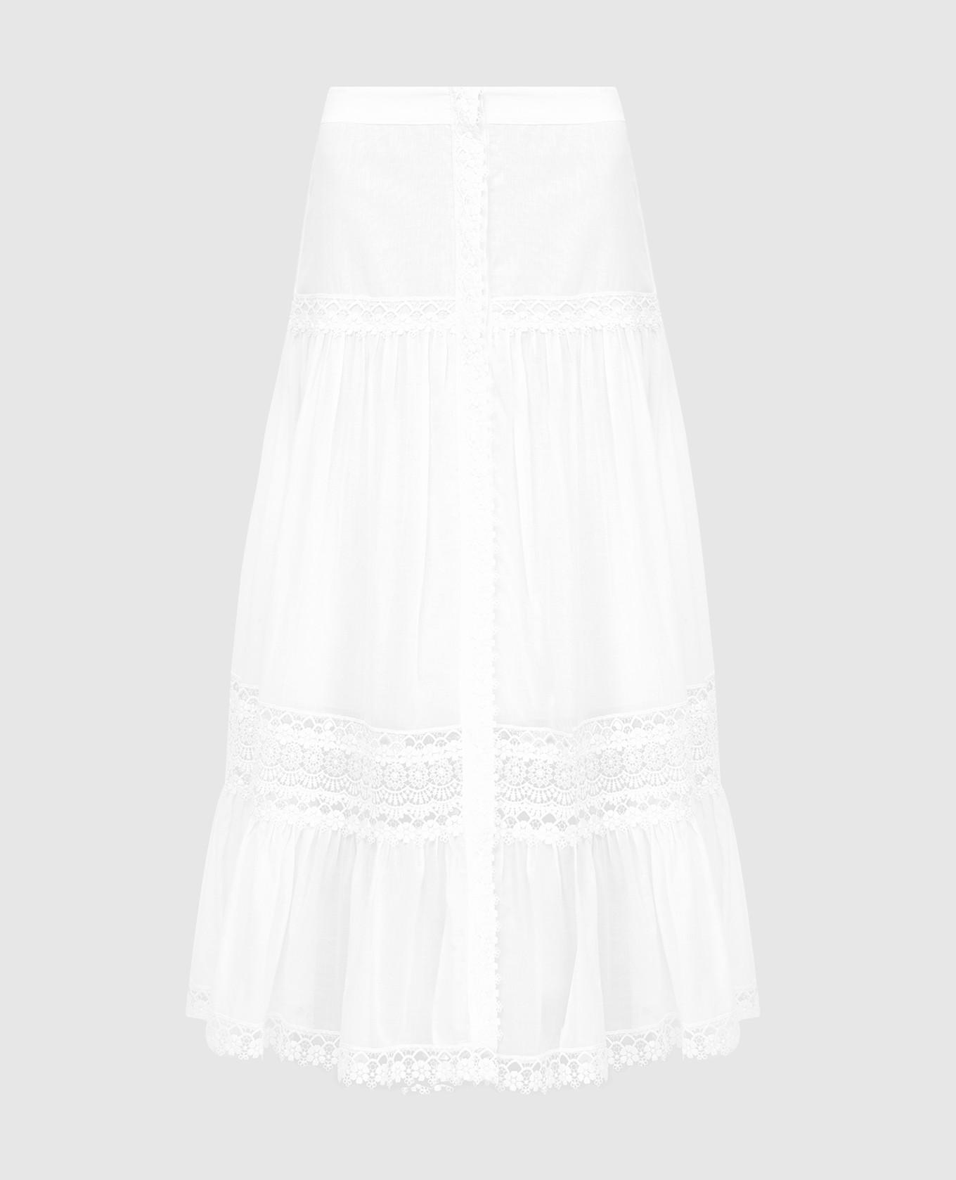 Белая юбка с кружевом