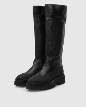 Santoni Чорні шкіряні чоботи WSEI59721GOMNERR