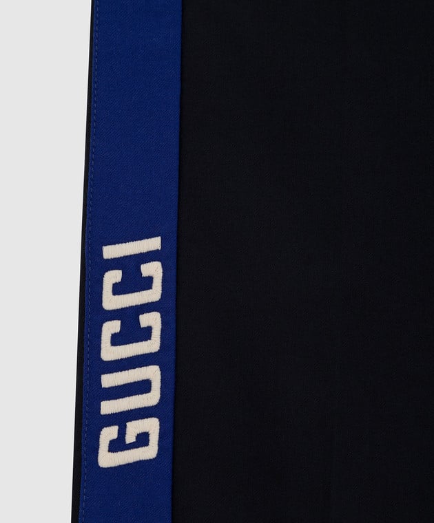 Gucci Детские темно-синие брюки из шерсти 586229 изображение 3