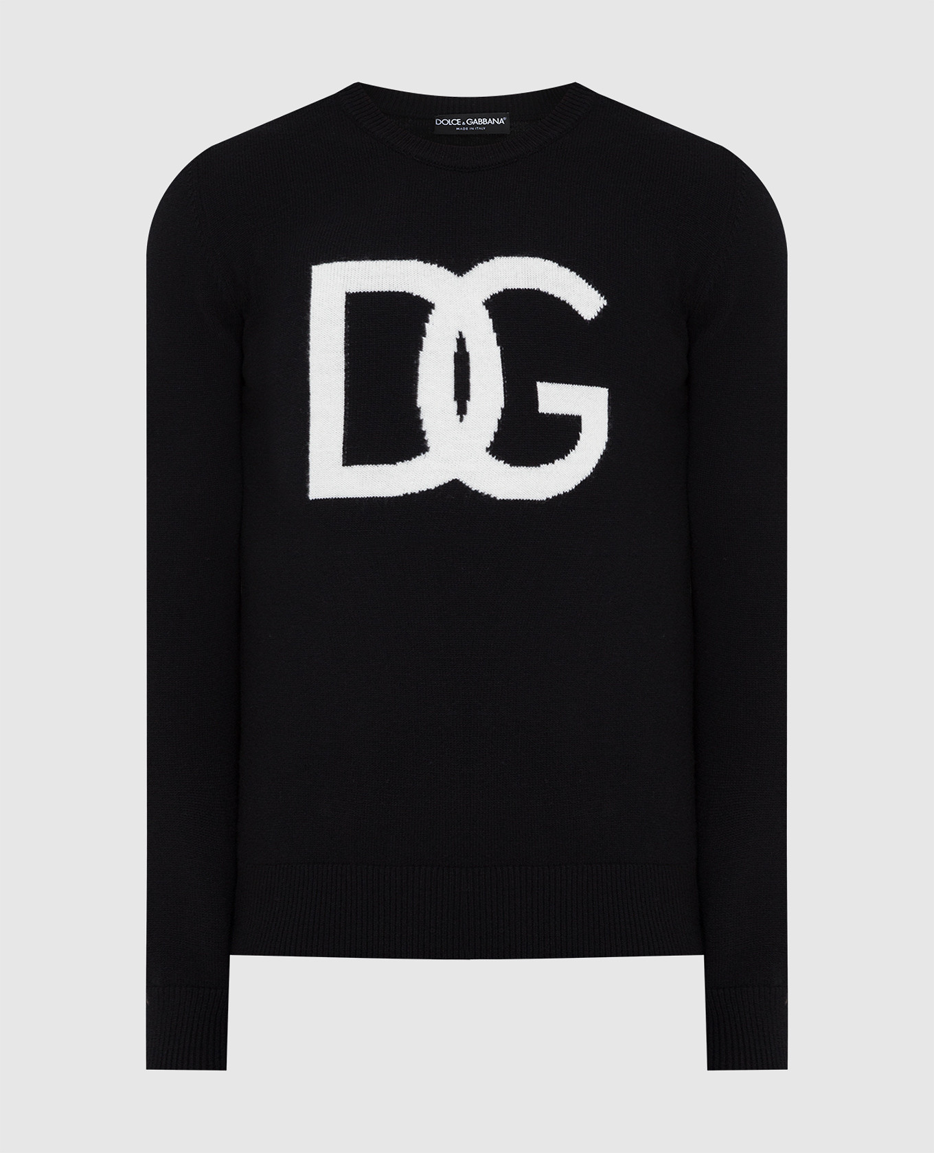 

Черный свитер из шерсти с узором логотипа, Свитера