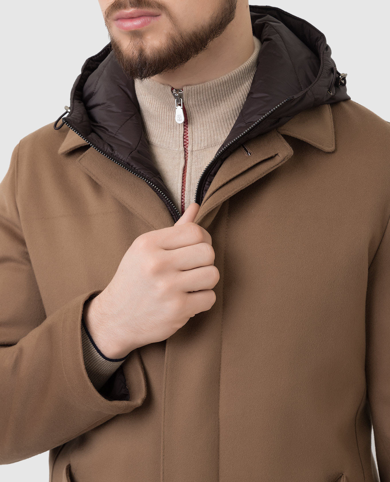 Heresis Светло-коричневое пальто из шерсти W0580H301STORM изображение 5
