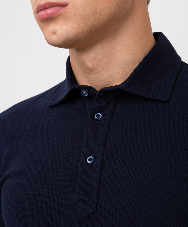 Brunello Cucinelli Темно-синее поло M0T633966 изображение 5