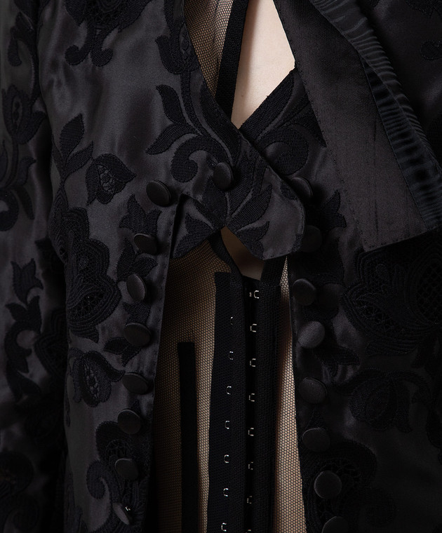 Dolce&Gabbana Черный жакет из шелка F28NVTFGMBI изображение 5