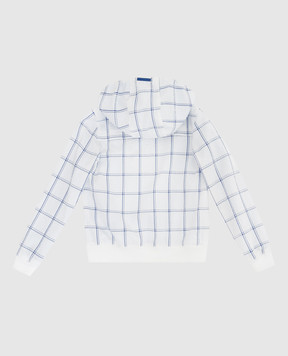 Stefano Ricci Детская белая куртка в клетку YAJ9200010CT002D