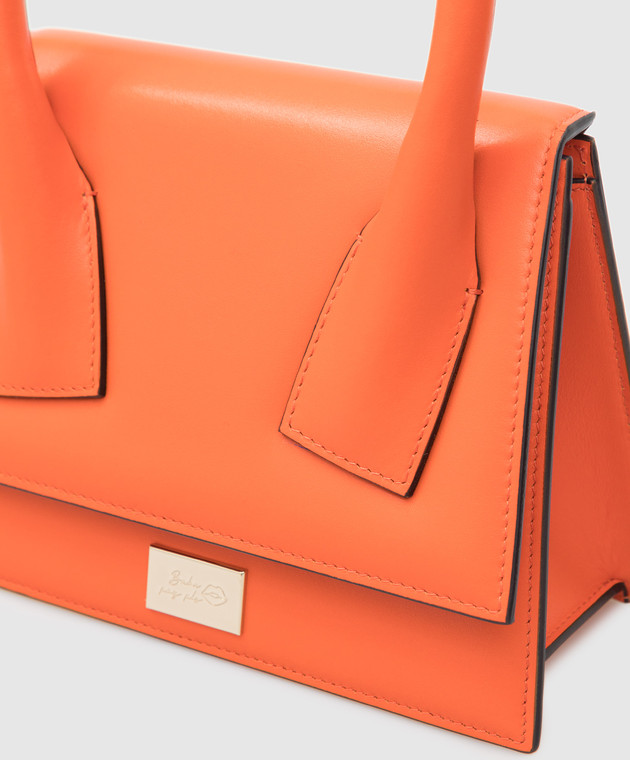 Babe Pay Pls Оранжевая кожаная сумка-кроссбоди MINIBAGMEDIA изображение 5