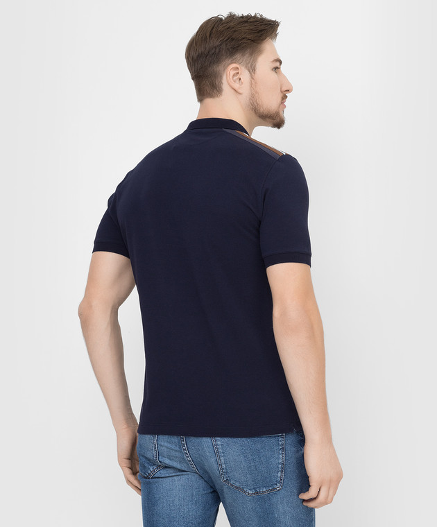 Brunello Cucinelli Темно-синее поло с эмблемой M0T639625G изображение 4