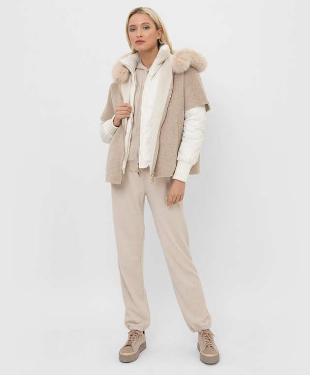 Stilnology Многослойная пуховая куртка с мехом лисы 45T506WOOL изображение 2