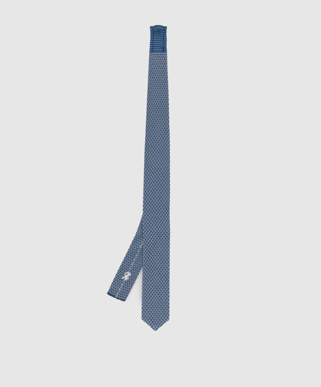 Stefano Ricci Дитячий світло-синій шовковий галстук в візерунок YCRMTSR8189 зображення 2