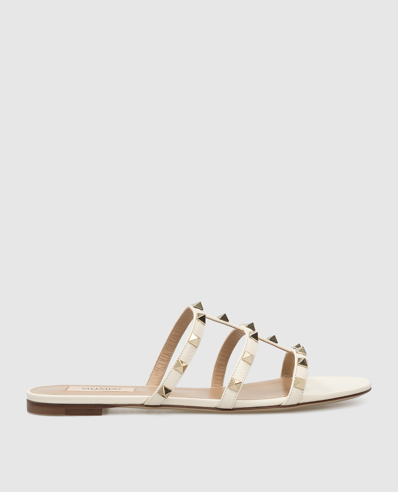 

Кожаные шлепанцы "Rockstud" Valentino, Светло-бежевый, Шлепанцы