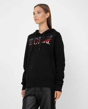 Versace Jeans Couture НЕ ВКЛ Худи с логотипом и пайетками 71HAIG02CF00G