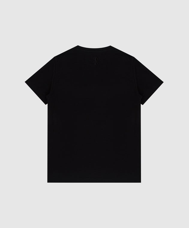 Stefano Ricci Детская черная футболка с эмблемой YNH9200520803 изображение 2