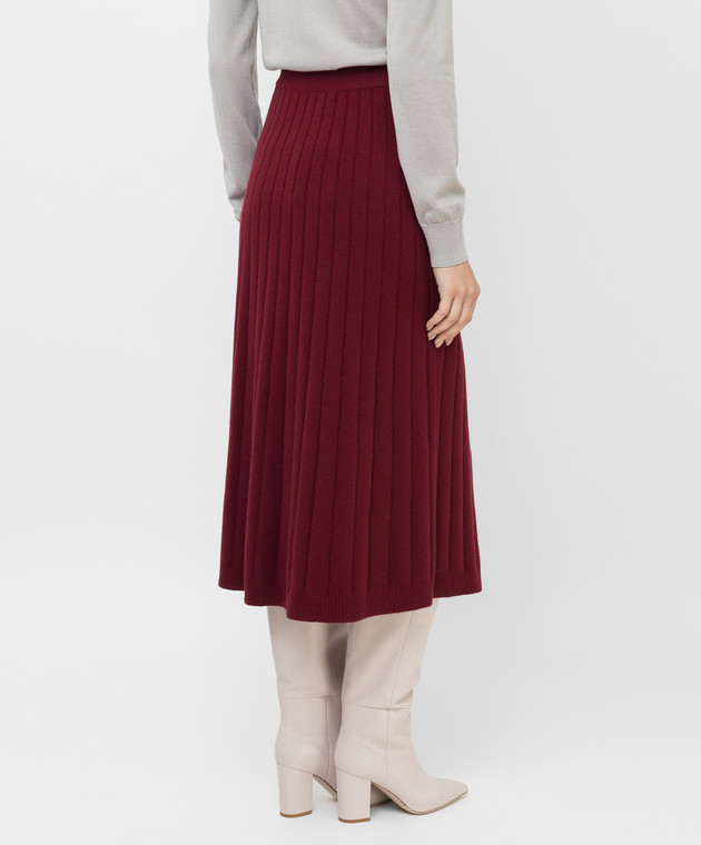 Loro Piana Светло-бордовая юбка миди из кашемира FAL7030 изображение 4