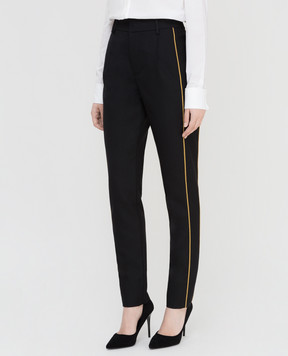Saint Laurent Черные брюки из шерсти 558550