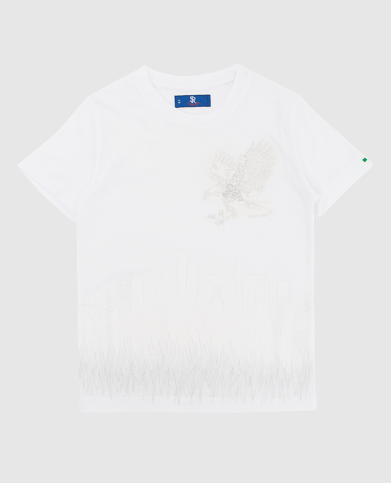 Children's white t-shirt with embroidery