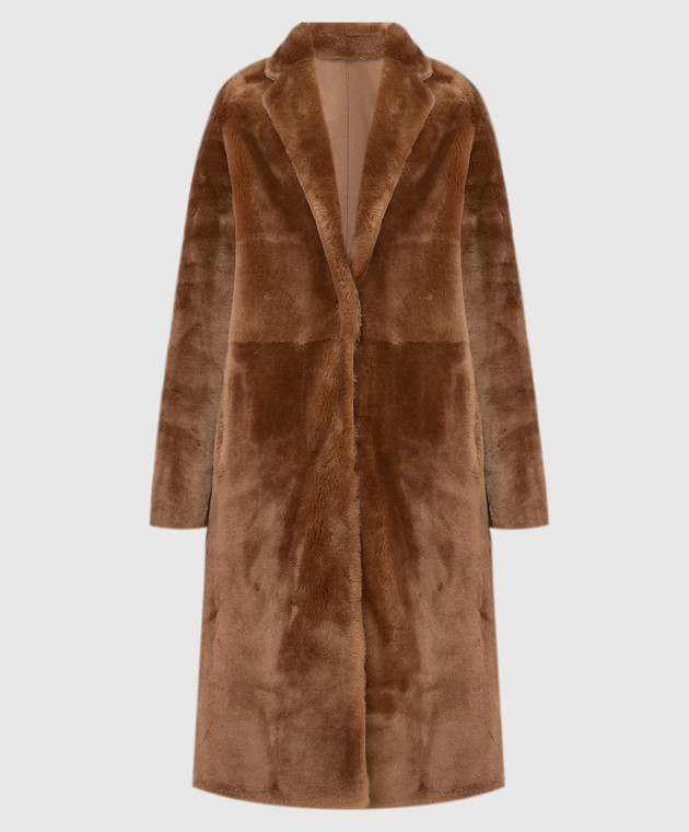 Yves Salomon Light brown sheepskin coat 21WYM60504MESI