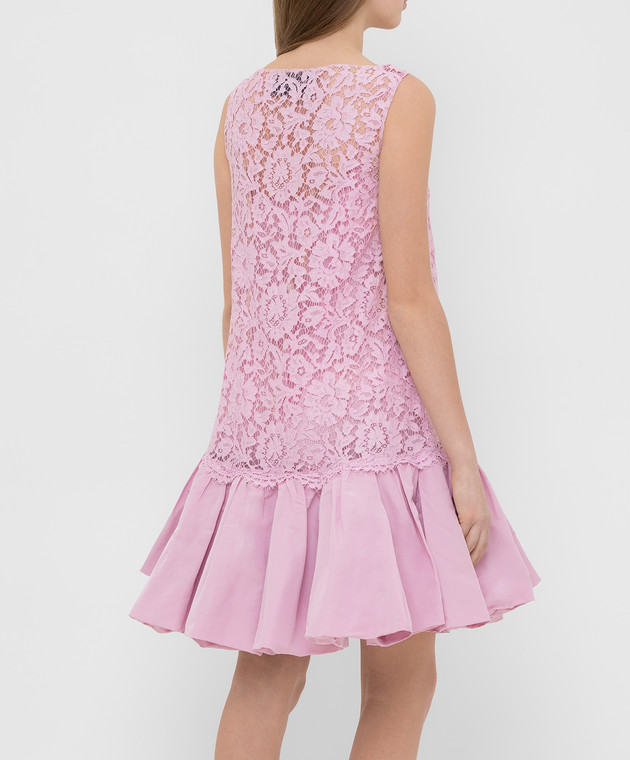 Valentino Розовое платье из кружева без рукавов TB3VALL64H2 изображение 4