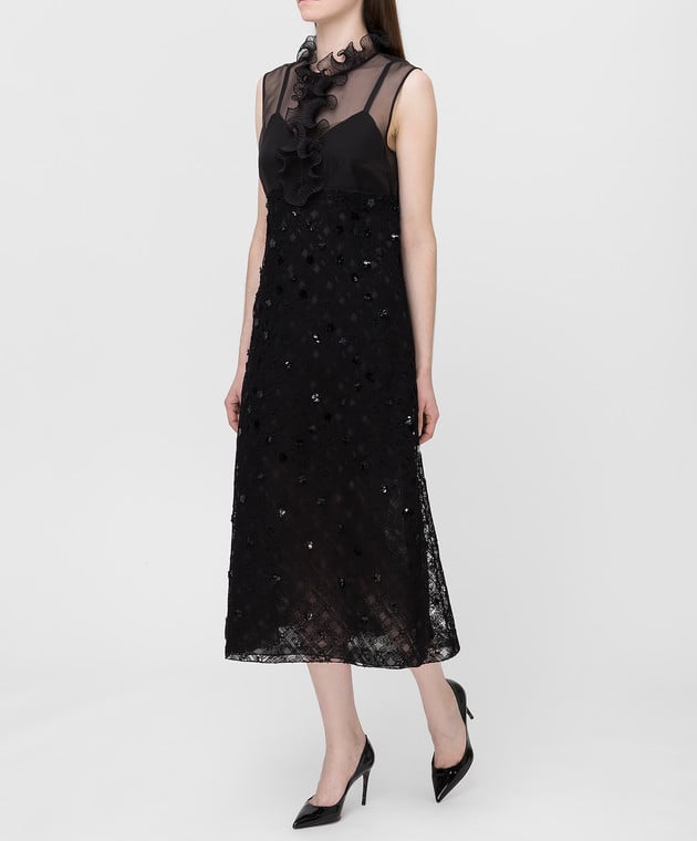 Bottega Veneta Черное платье с пайетками 523986 изображение 3