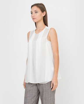 Brunello Cucinelli Шелковый топ с цепочками MF940DR500