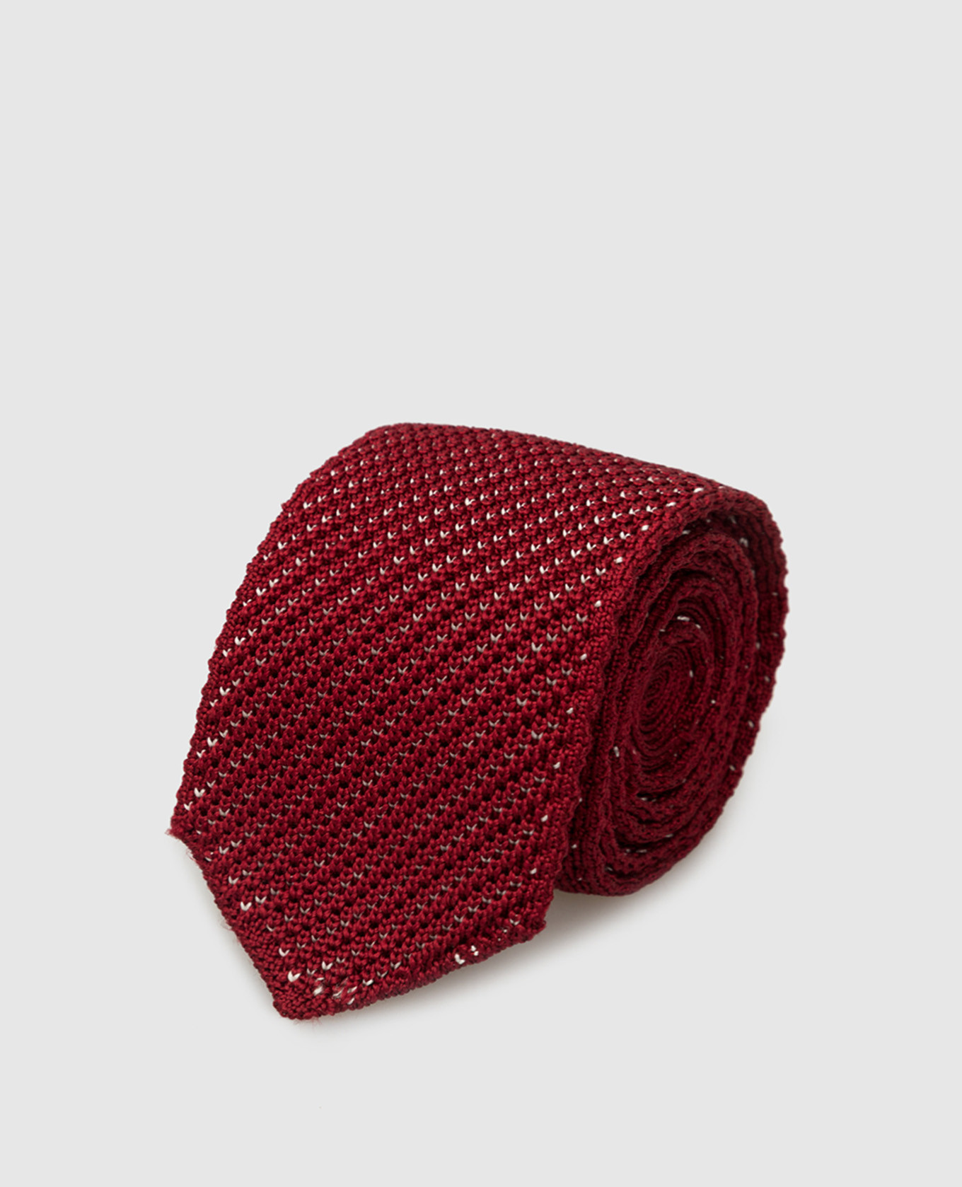 Детский бордовый шелковый галстук в узор
