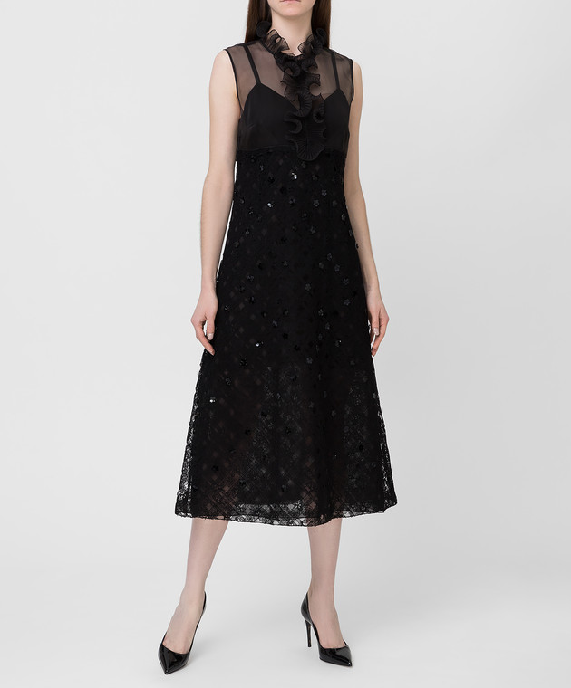 Bottega Veneta Черное платье с пайетками 523986 изображение 2