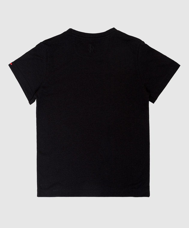 Stefano Ricci Детская черная футболка с вышивкой YNH7200480803 изображение 2
