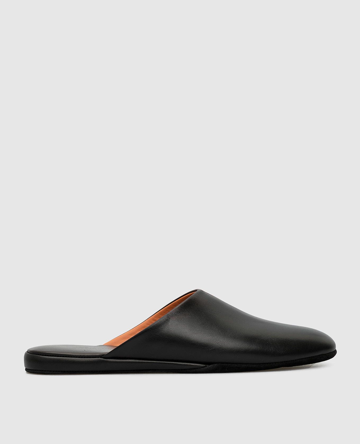 

Черные кожаные тапочки Santoni, Черный, Домашние тапочки