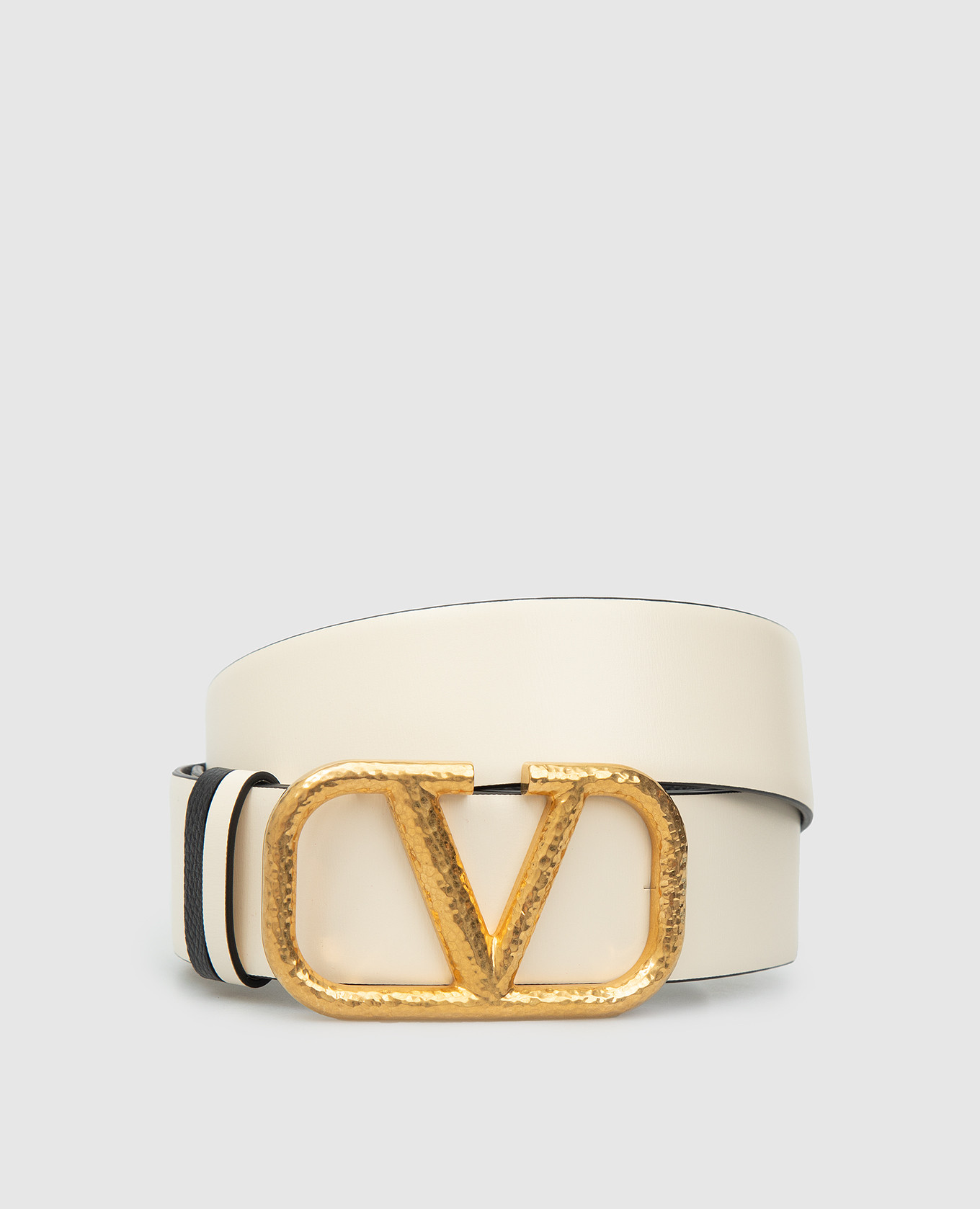 

Двусторонний черный ремень VLogo Signature из зернистой кожи Valentino, Ремни