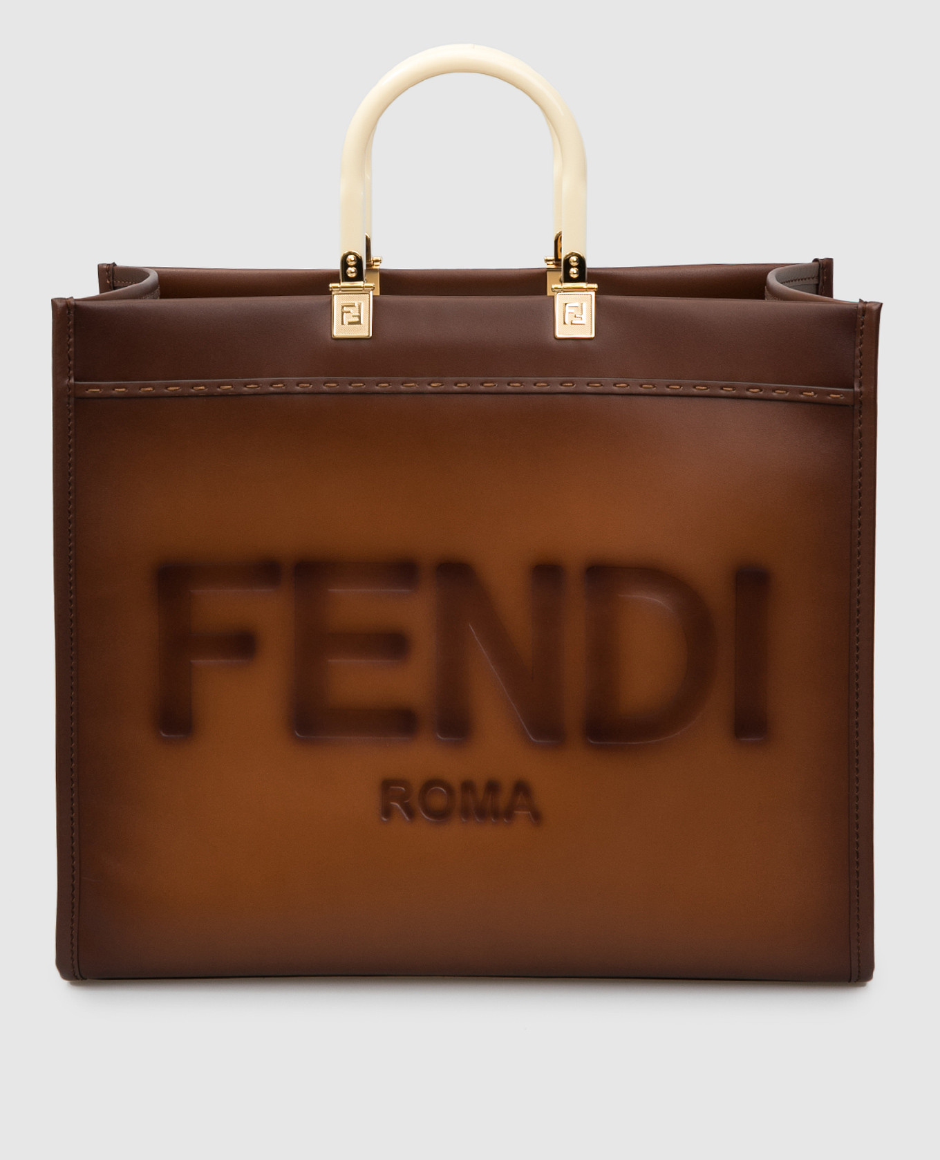 

Сумка-шоппер Sunshine с тиснением логотипа Fendi, Коричневый, Сумки