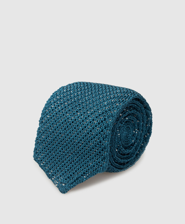 Stefano Ricci Children's turquoise patterned silk tie YCRM3600SETA