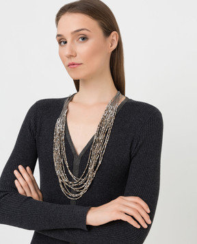 Brunello Cucinelli Багатошарове намисто з намистинами з агату MCOW9LJ05