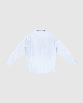 Stefano Ricci Детская голубая рубашка в полоску YC003561LJ1758