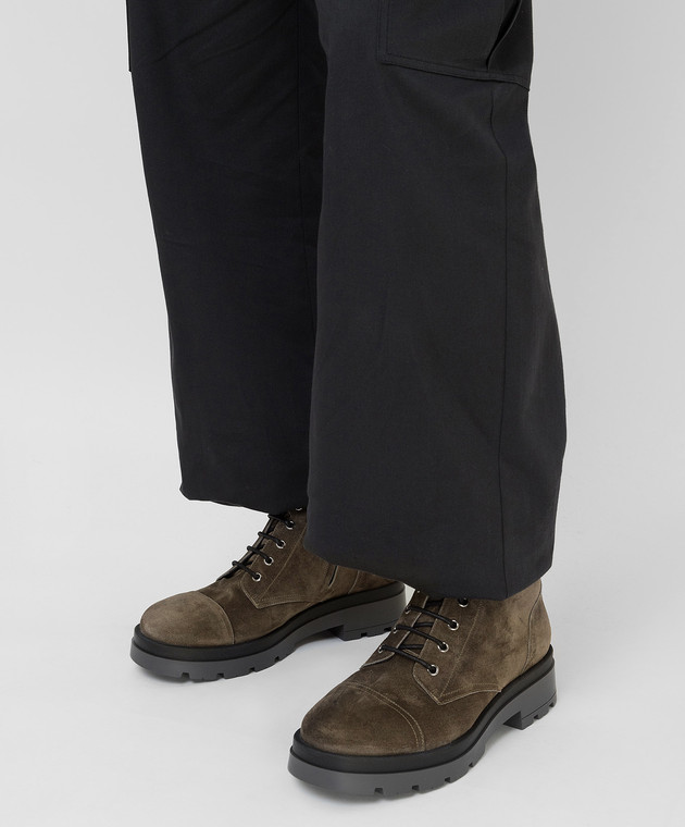 Giuseppe Zanotti Кожаные ботинки на меху цвета хаки IU10024003 изображение 2