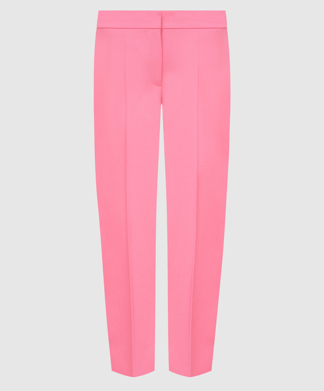 Alexander McQueen Розовые брюки из шерсти 584968QJAAC